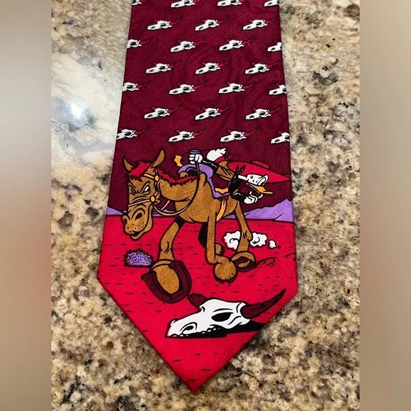 Disney Mickey Unlimited Men’s Vintage 90’s Western Donald Duck Death Valley Tie - Picture 2 of 7